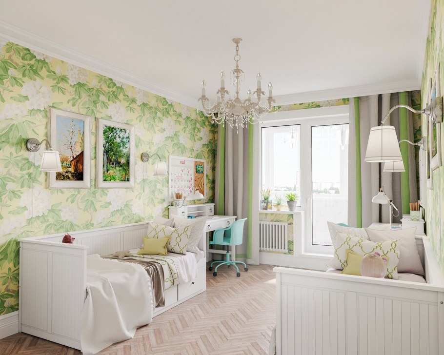Обои в стиле Прованс в интерьере