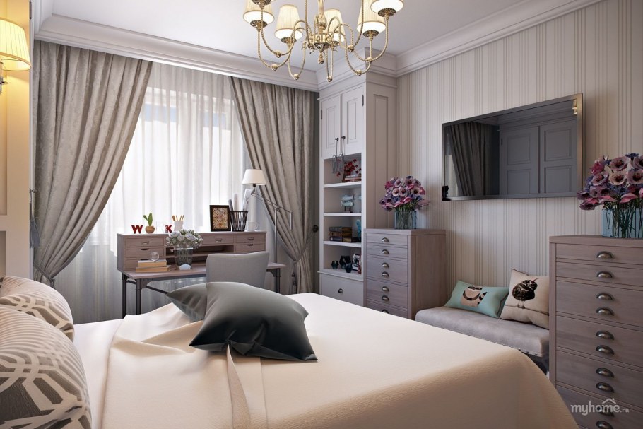 Интерьер спальни в панельном доме