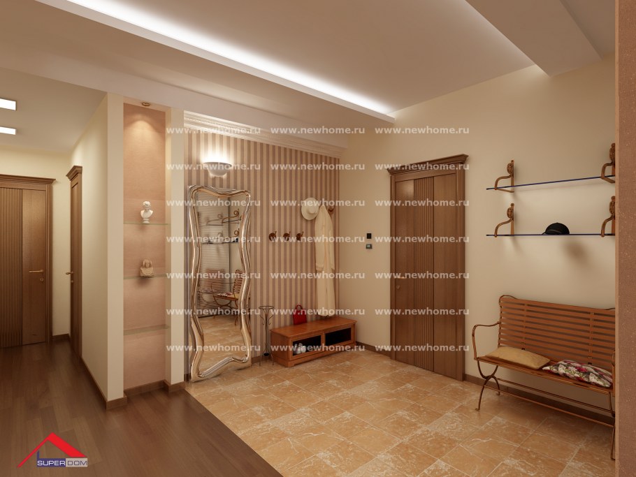 Гостиная совмещенная с коридором