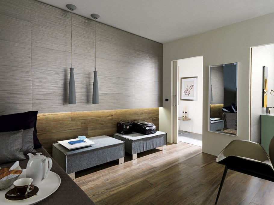 Кирпич и штукатурка в интерьере