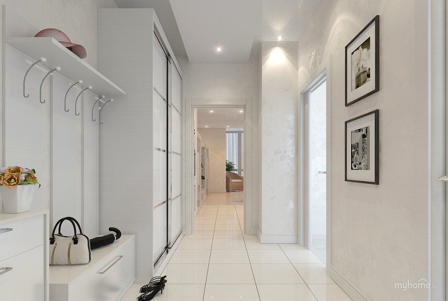 Прихожая в белом цвете