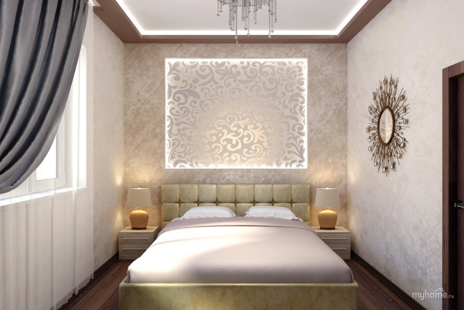 Тёплые оттенки обоев для спальни