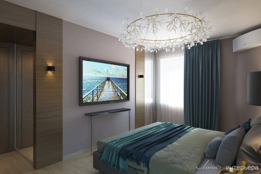 Спальня в теплых тонах