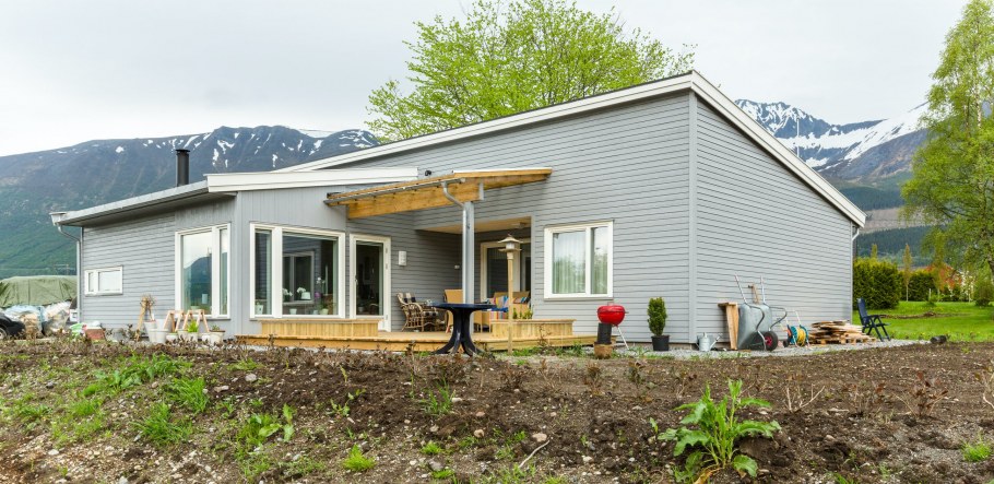 Скандинавский дом с односкатной крышей