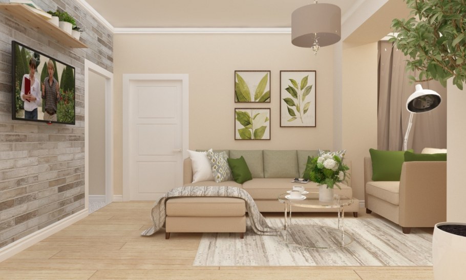 Интерьер с пустой стеной