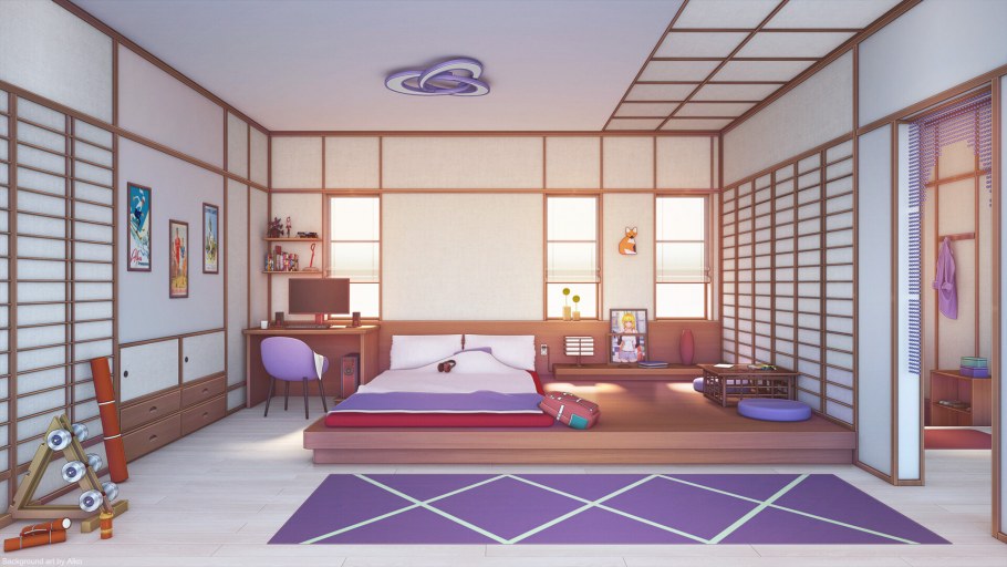 Аниме фон комната зал