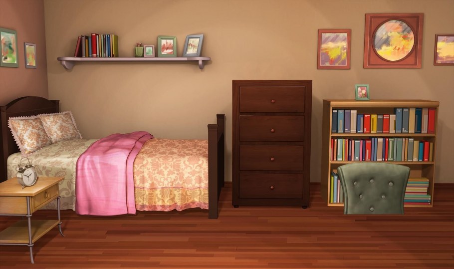 Аниме комната с кроватью