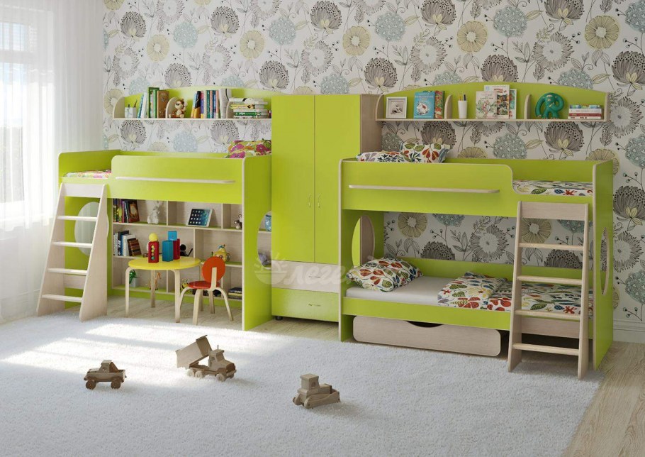 Кровать чердак с диваном Фанки Кидз 23 (арт 23/1 + бланес1)