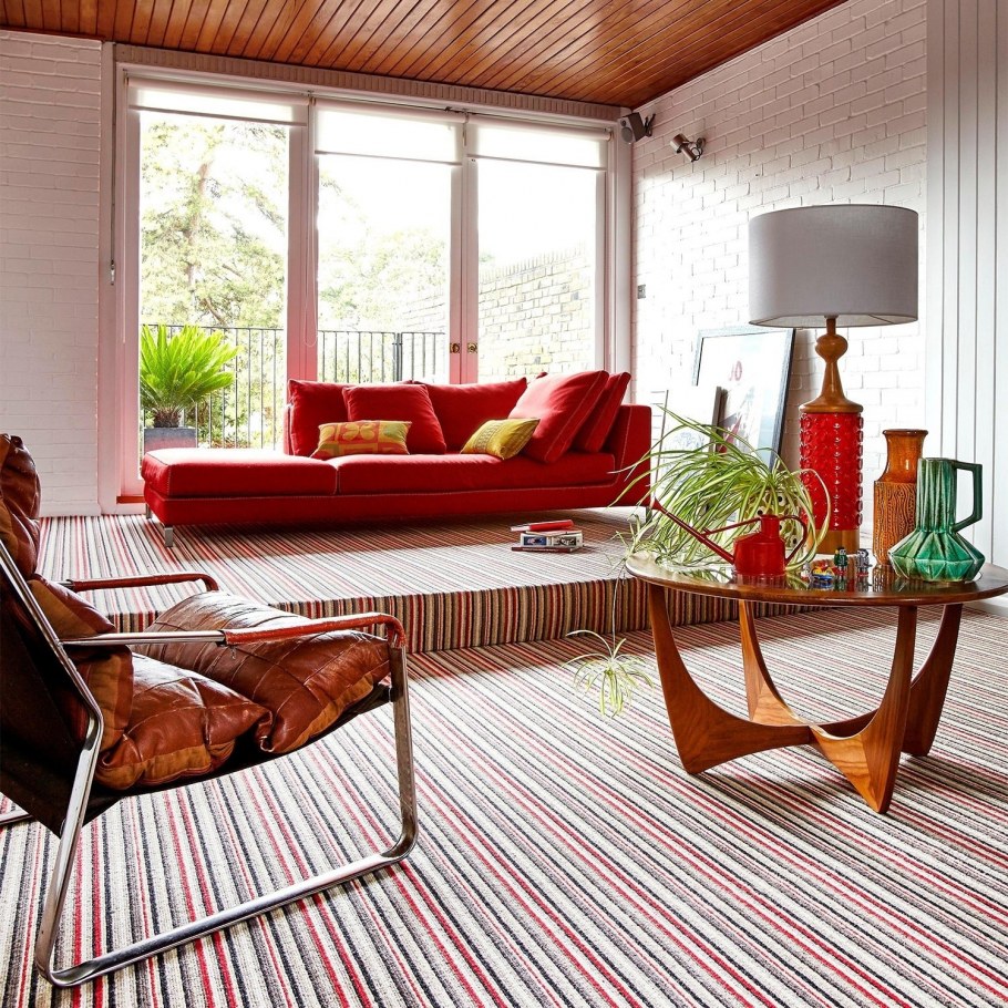 Пол в полоску в интерьере