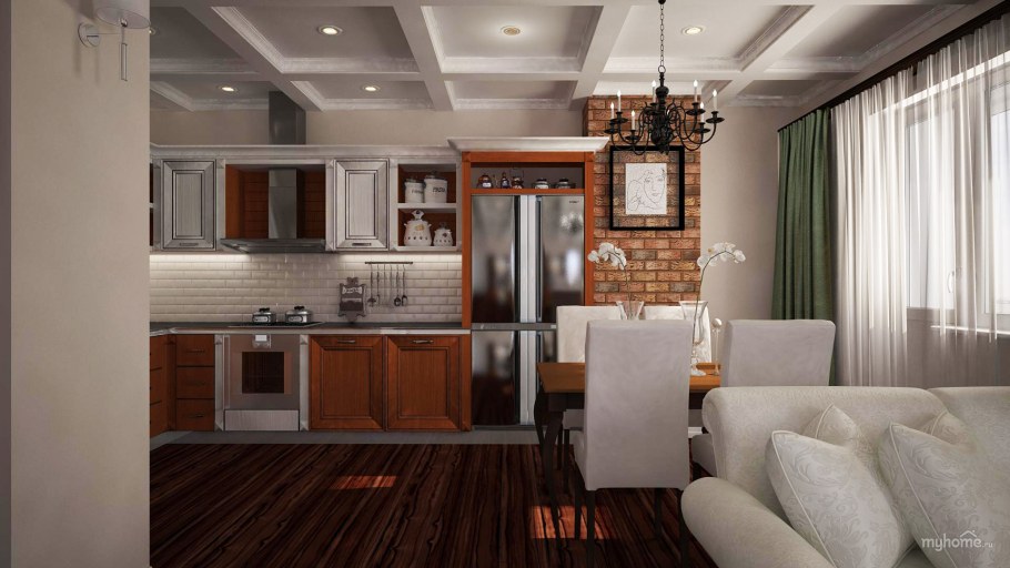 Кухня в студии 25 кв.м