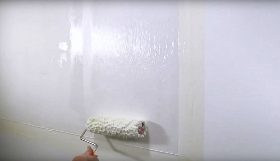 Малярный стеклохолст после покраски