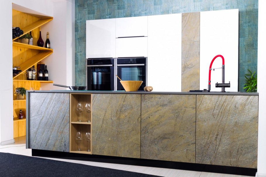 Кухня Сириус каменный шпон