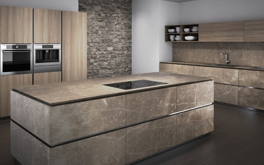 Кухни каменный шпон Италия
