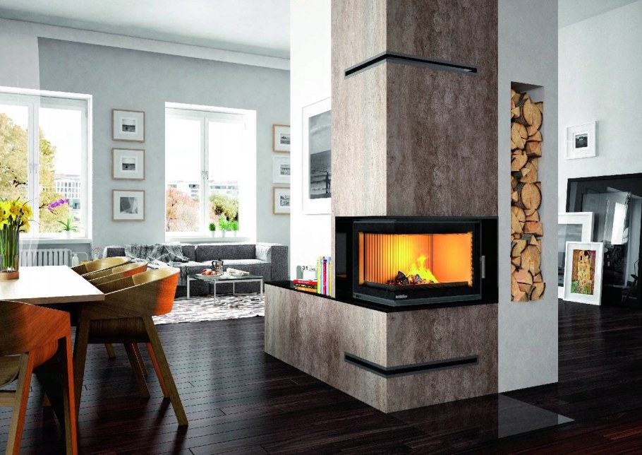 Кухонный гарнитур с камином