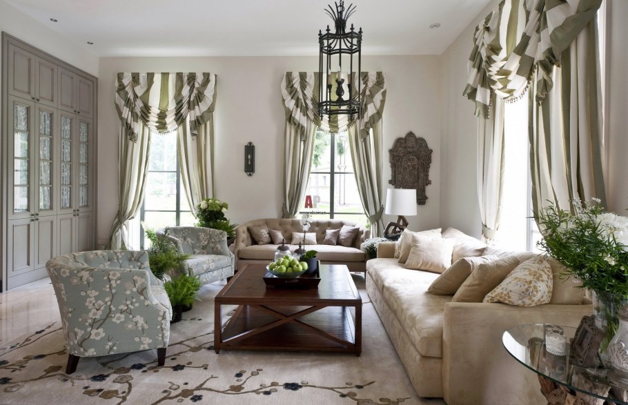 Текстиль в интерьере гостиной