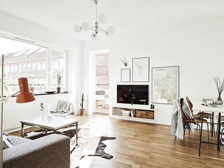 Гостиная столовая Сканди