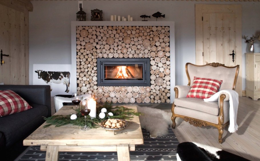 Камин в скандинавском стиле