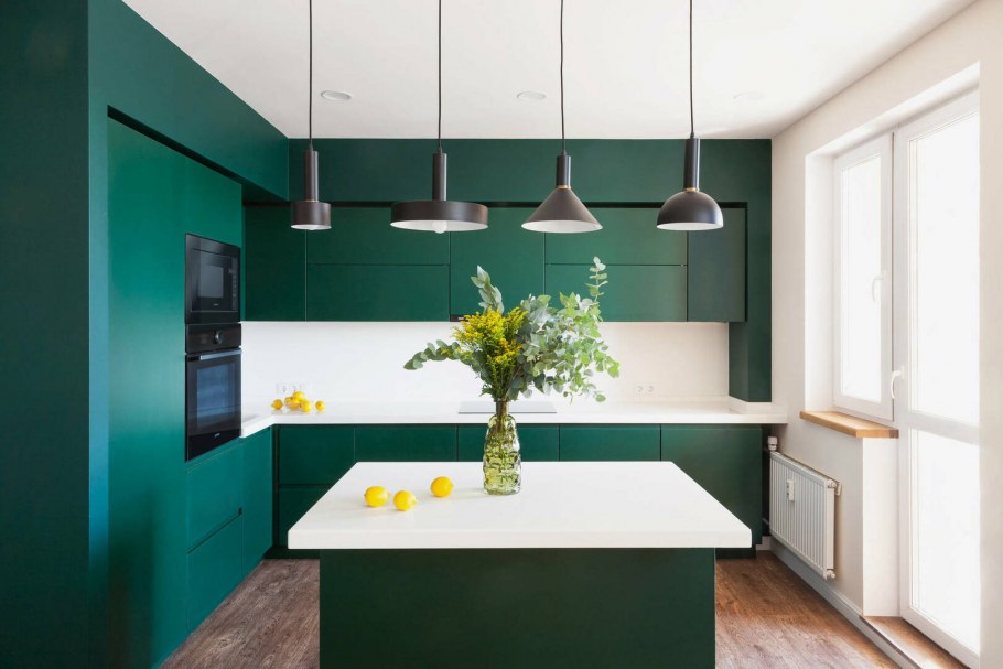 Бело Изумрудная кухня