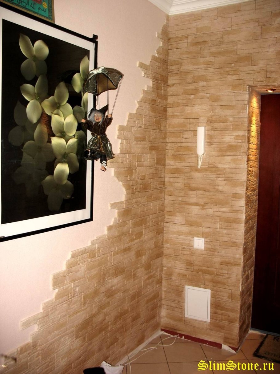 Отделка кухни под кирпич