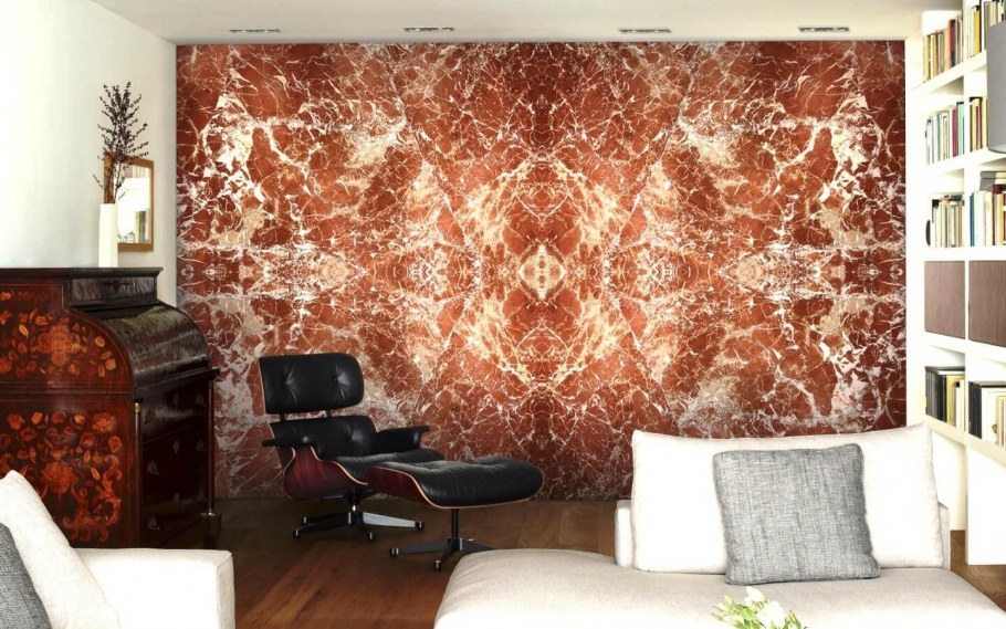 Красный мрамор в интерьере
