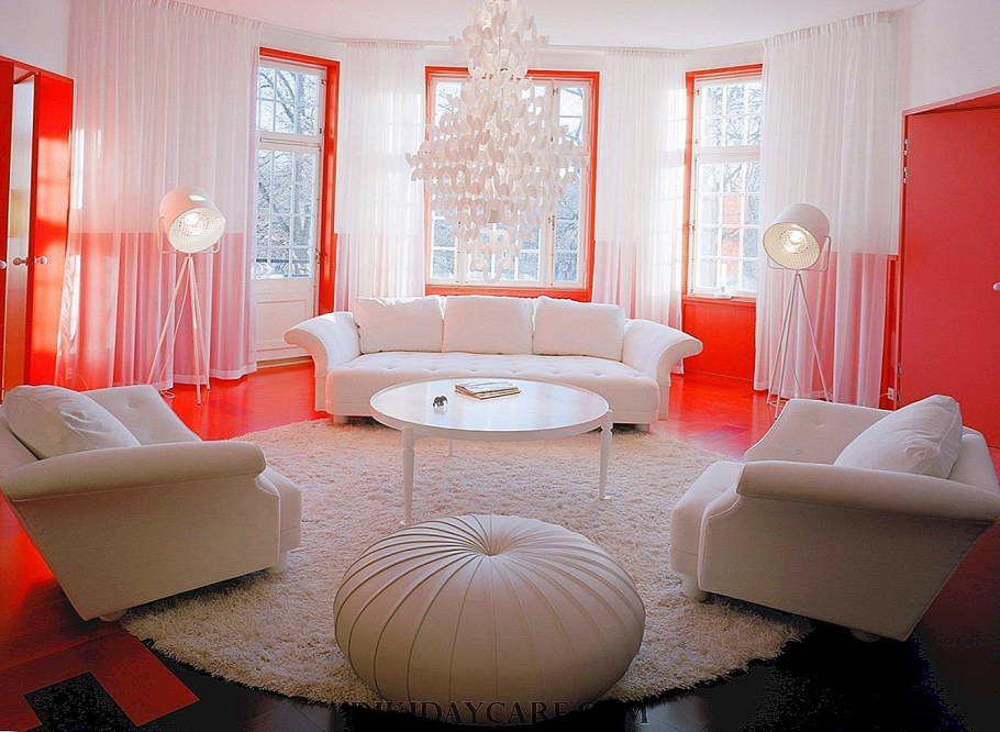 Терракотовый цвет в спальне