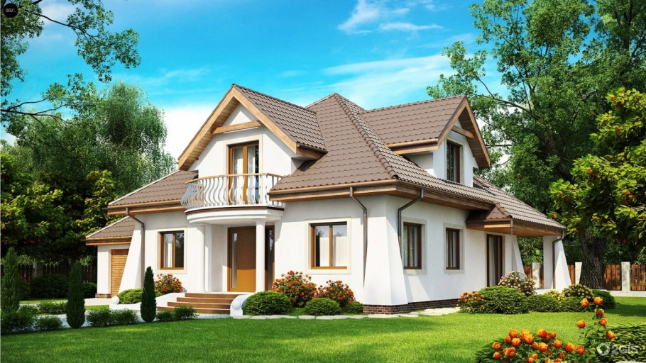 Красивый двухэтажный дом