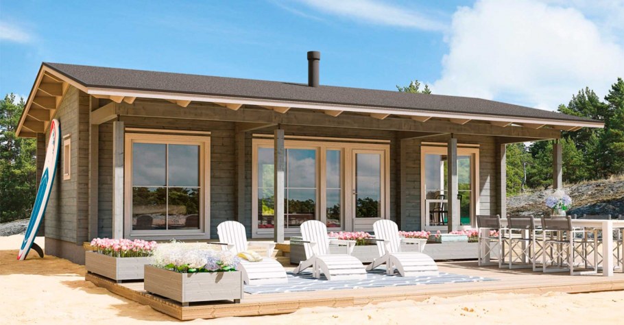 Юджин одноэтажный финский дом из клееного бруса