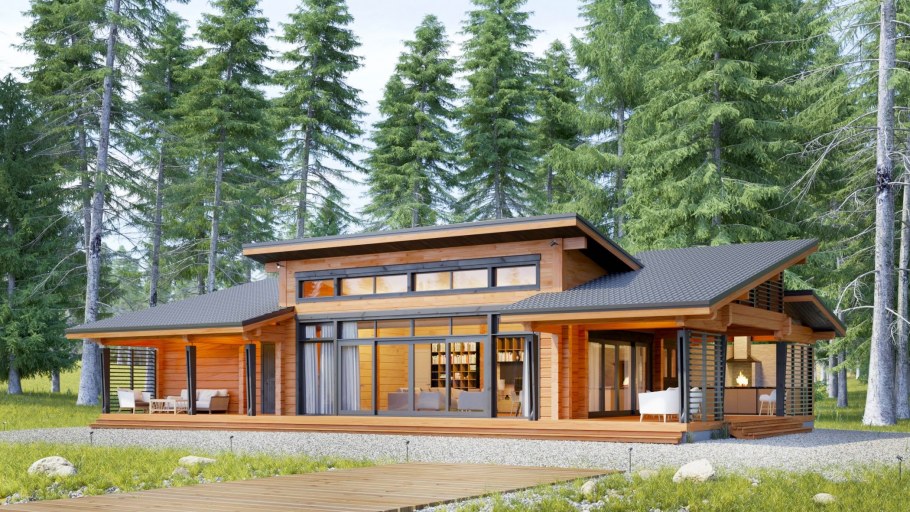 Дом из клееного бруса 1 этажный Kontio