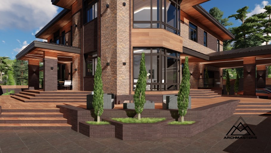 Дом в стиле Райта 260м2