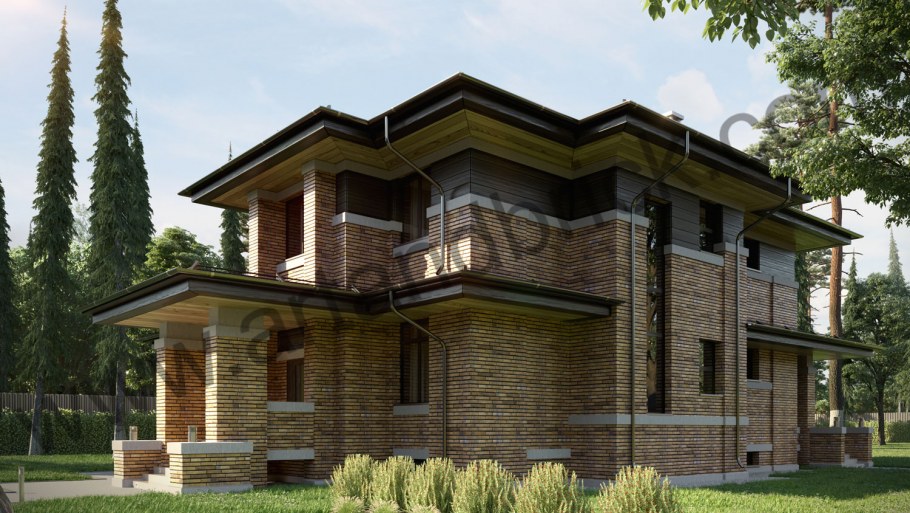 Каменный дом 200 м2 Райт