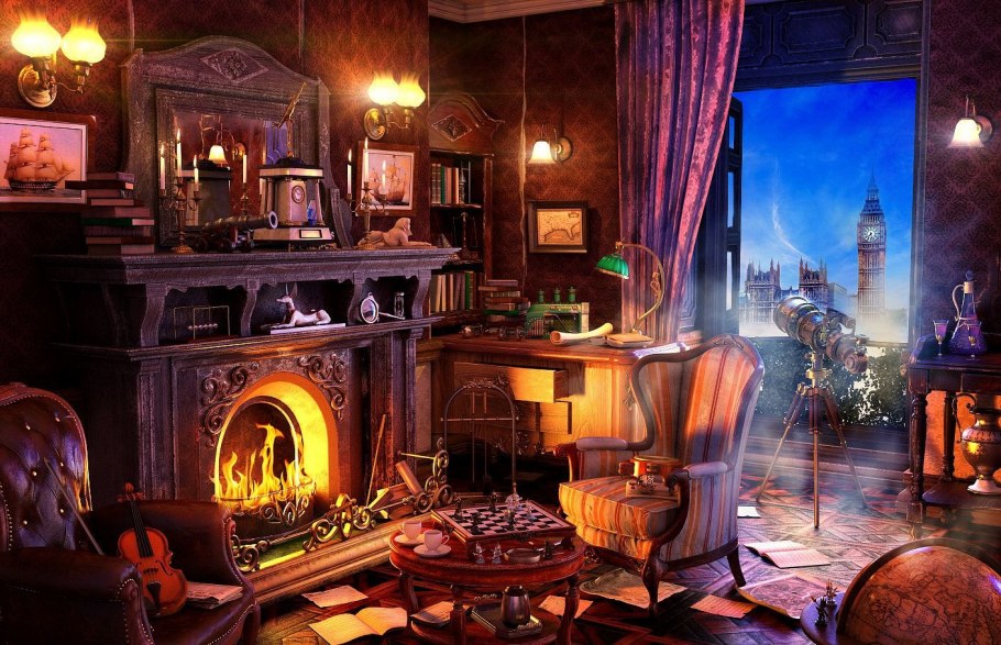 Сказочная комната с камином