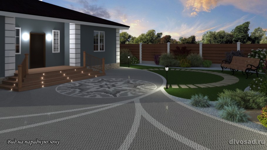 Ландшафт участка въездной группы