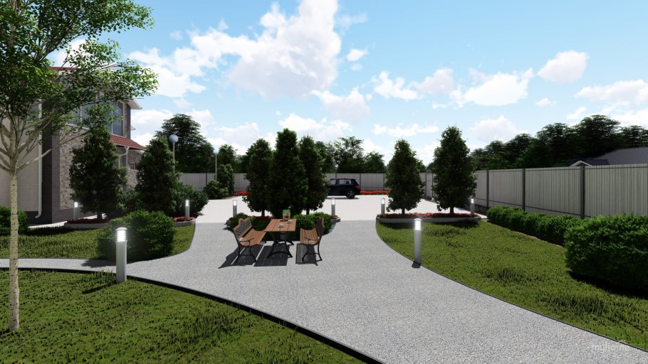 Въездная зона на участке