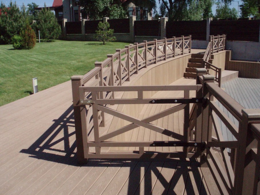 Террасная доска Holzhof-y (шовная, кольца дерева) 145х22х3000мм венге