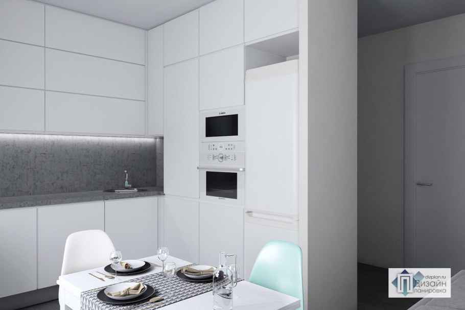 Дизайн кухня гостиная ЖК испанские кварталы