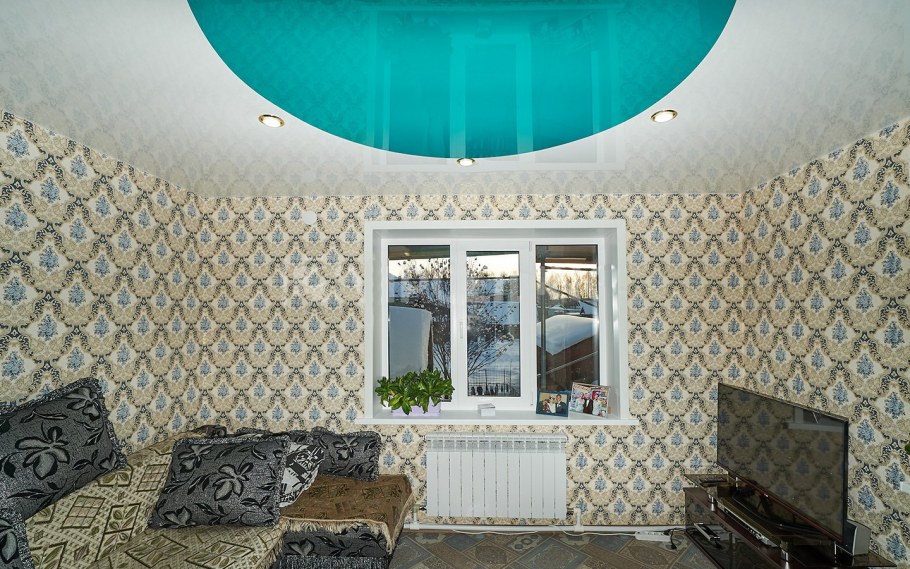 Бело голубая гостиная