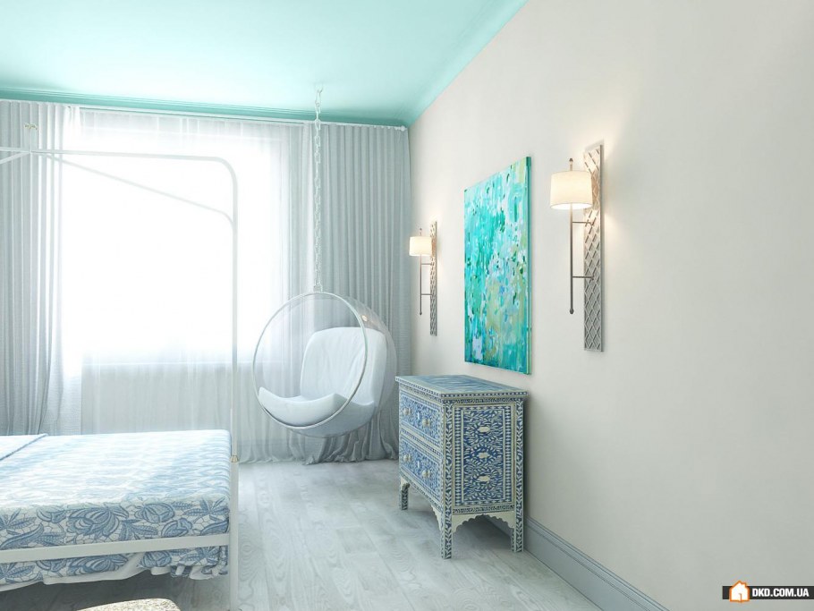 Декоративная штукатурка бирюзовая в детской