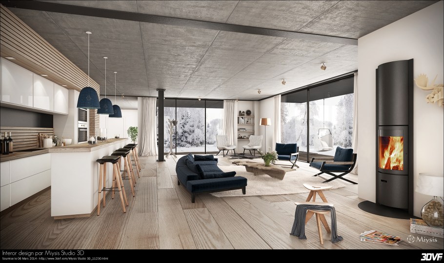 Комфортный интерьер 3d