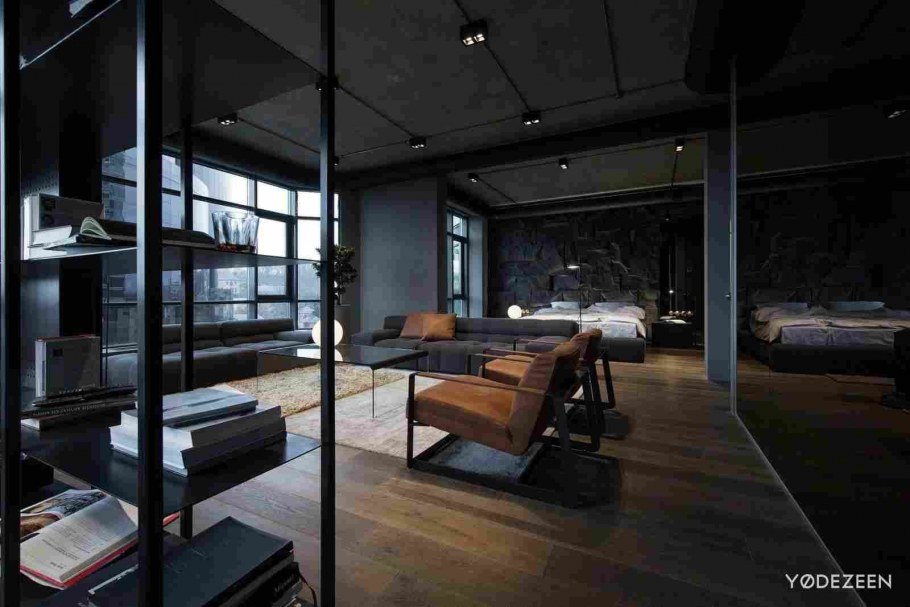 Интерьер холостяцкой квартиры лофт