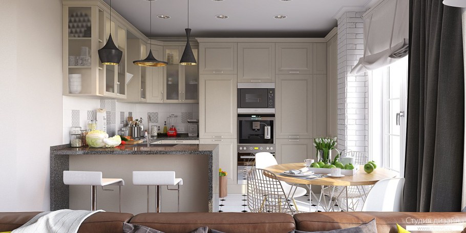 Кухня гостиная икеа