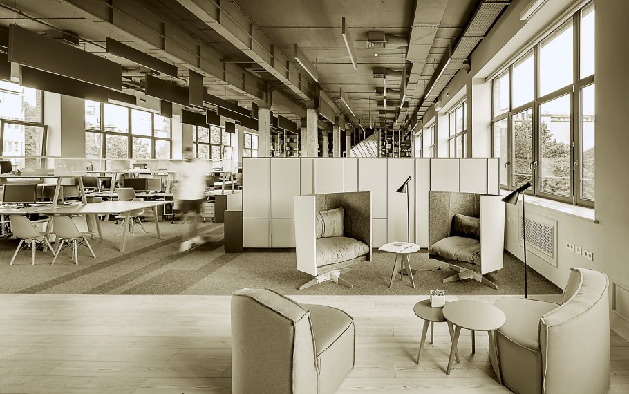 Офис опен Спейс в стиле лофт