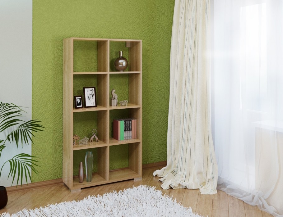 Стеллаж №4 дуб сонома светлый