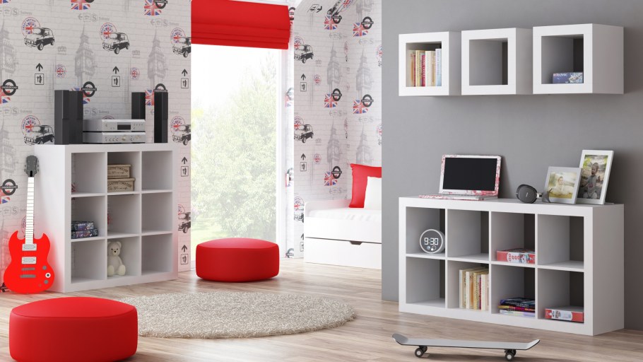Стеллаж в спальню подростка