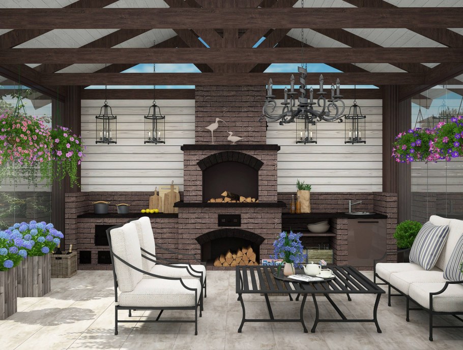 Интерьер современной беседки