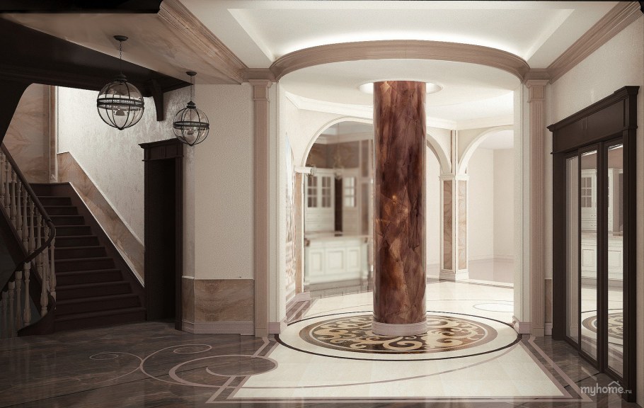 Отделочные работы холла в частном доме