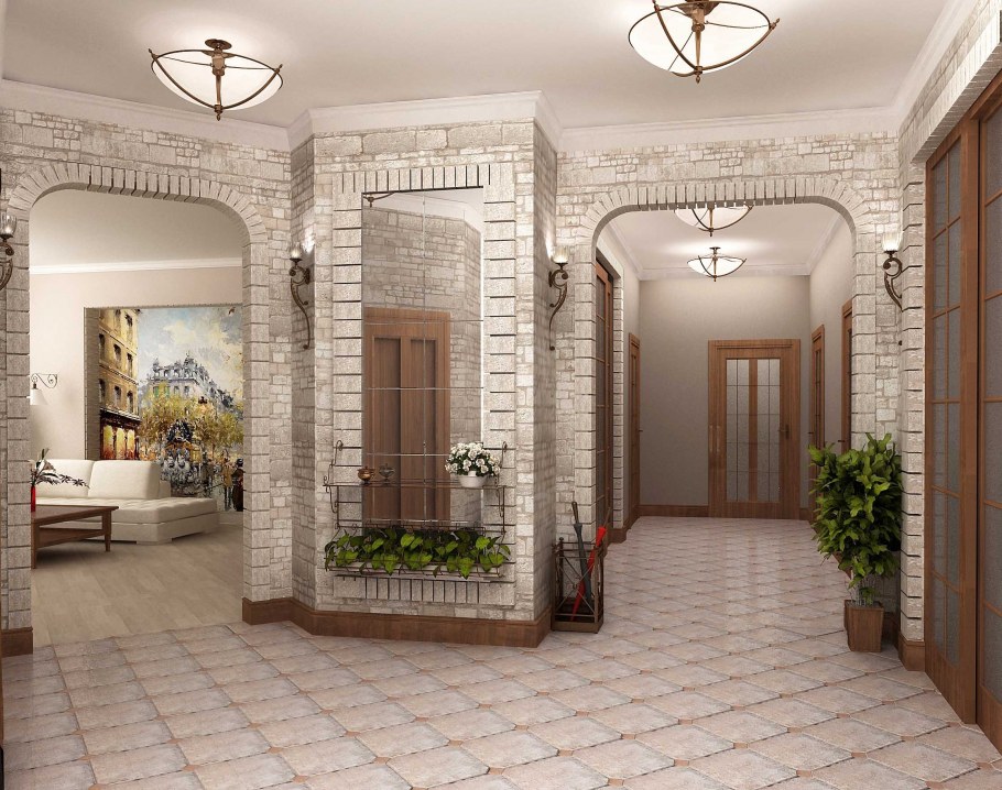 Интерьер прихожей в частном доме