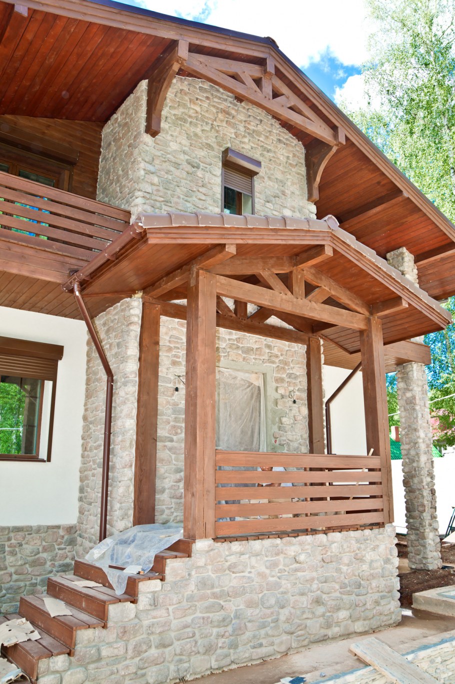 Отделка фасада террасы