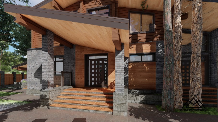 Входная группа в стиле Шале