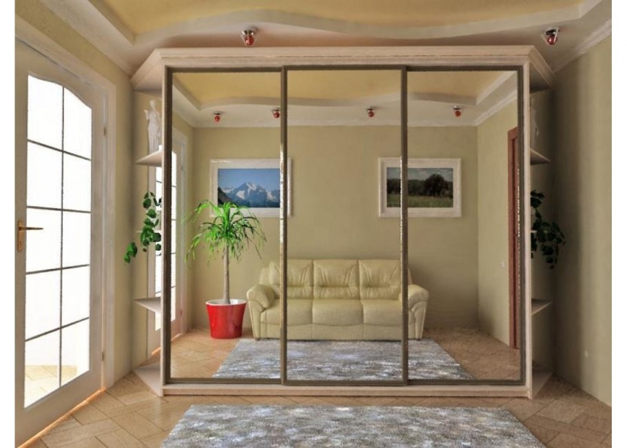 Шкаф с зеркальными дверями