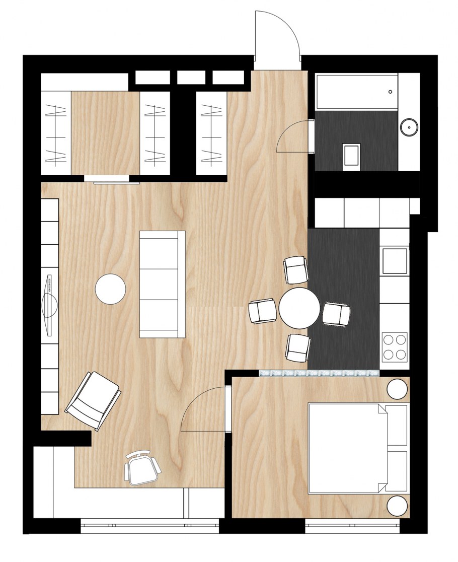 Однокомнатная квартира планировк